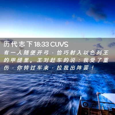 Picture 02 - 历 代 志 下 18:33 CUVS - 有 一 人 随 便 开 弓 ， 恰 巧 射 入 - Bible Verse Picture