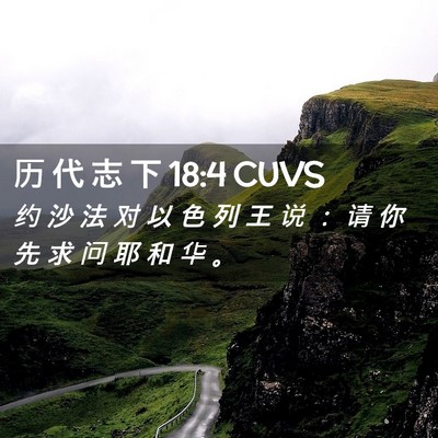 Picture 02 - 历 代 志 下 18:4 CUVS - 约 沙 法 对 以 色 列 王 说 ： 请 你 - Bible Verse Picture