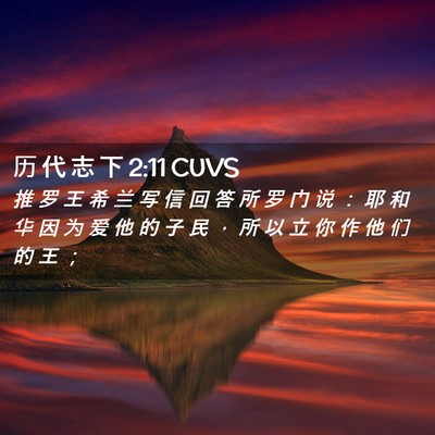 Picture 02 - 历 代 志 下 2:11 CUVS - 推 罗 王 希 兰 写 信 回 答 所 罗 门 - Bible Verse Picture
