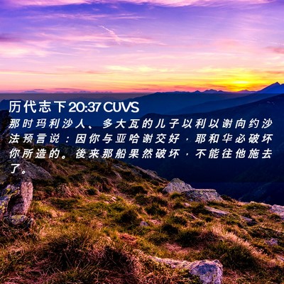 Picture 02 - 历 代 志 下 20:37 CUVS - 那 时 玛 利 沙 人 、 多 大 瓦 的 儿 - Bible Verse Picture