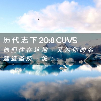 Picture 02 - 历 代 志 下 20:8 CUVS - 他 们 住 在 这 地 ， 又 为 你 的 名 - Bible Verse Picture