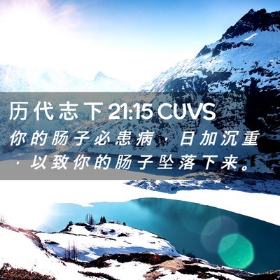 Picture 02 - 历 代 志 下 21:15 CUVS - 你 的 肠 子 必 患 病 ， 日 加 沉 重 - Bible Verse Picture