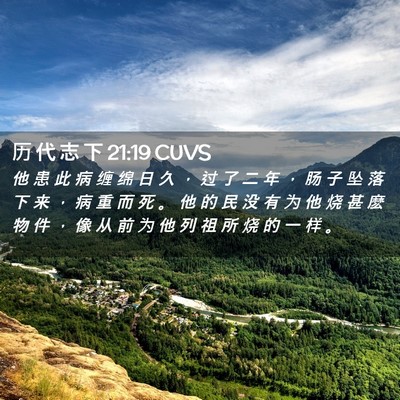 Picture 02 - 历 代 志 下 21:19 CUVS - 他 患 此 病 缠 绵 日 久 ， 过 了 二 - Bible Verse Picture