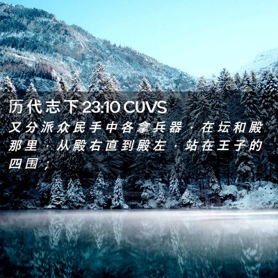 Picture 02 - 历 代 志 下 23:10 CUVS - 又 分 派 众 民 手 中 各 拿 兵 器 ， - Bible Verse Picture