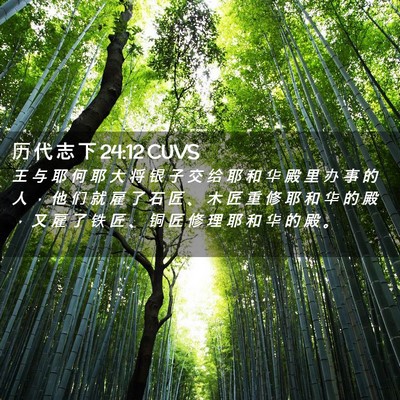 Picture 02 - 历 代 志 下 24:12 CUVS - 王 与 耶 何 耶 大 将 银 子 交 给 耶 - Bible Verse Picture