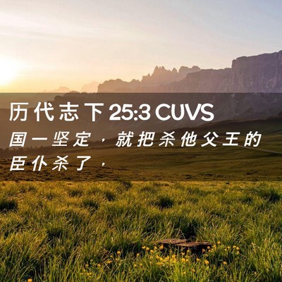 Picture 02 - 历 代 志 下 25:3 CUVS - 国 一 坚 定 ， 就 把 杀 他 父 王 的 - Bible Verse Picture