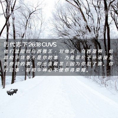 Picture 02 - 历 代 志 下 26:18 CUVS - 他 们 就 阻 挡 乌 西 雅 王 ， 对 他 - Bible Verse Picture