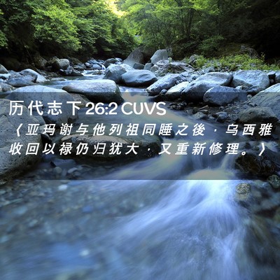 Picture 02 - 历 代 志 下 26:2 CUVS - 〈 亚 玛 谢 与 他 列 祖 同 睡 之 後 - Bible Verse Picture
