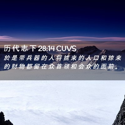 Picture 02 - 历 代 志 下 28:14 CUVS - 於 是 带 兵 器 的 人 将 掳 来 的 人 - Bible Verse Picture