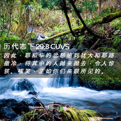 Picture 02 - 历 代 志 下 29:8 CUVS - 因 此 ， 耶 和 华 的 忿 怒 临 到 犹 - Bible Verse Picture