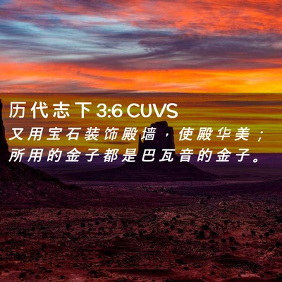 Picture 02 - 历 代 志 下 3:6 CUVS - 又 用 宝 石 装 饰 殿 墙 ， 使 殿 华 - Bible Verse Picture