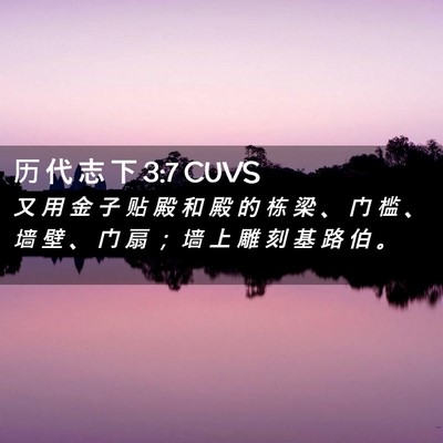 Picture 02 - 历 代 志 下 3:7 CUVS - 又 用 金 子 贴 殿 和 殿 的 栋 梁 、 - Bible Verse Picture