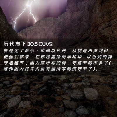 Picture 02 - 历 代 志 下 30:5 CUVS - 於 是 定 了 命 令 ， 传 遍 以 色 列 - Bible Verse Picture