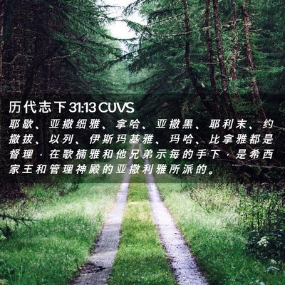 Picture 02 - 历 代 志 下 31:13 CUVS - 耶 歇 、 亚 撒 细 雅 、 拿 哈 、 亚 - Bible Verse Picture
