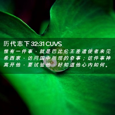 Picture 02 - 历 代 志 下 32:31 CUVS - 惟 有 一 件 事 ， 就 是 巴 比 伦 王 - Bible Verse Picture