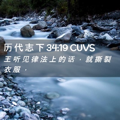 Picture 02 - 历 代 志 下 34:19 CUVS - 王 听 见 律 法 上 的 话 ， 就 撕 裂 - Bible Verse Picture