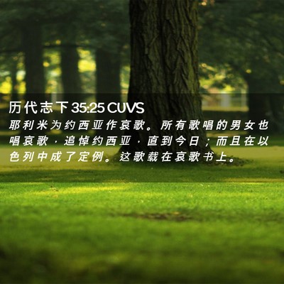 Picture 02 - 历 代 志 下 35:25 CUVS - 耶 利 米 为 约 西 亚 作 哀 歌 。 所 - Bible Verse Picture