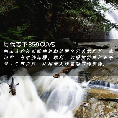 Picture 02 - 历 代 志 下 35:9 CUVS - 利 未 人 的 族 长 歌 楠 雅 和 他 两 - Bible Verse Picture