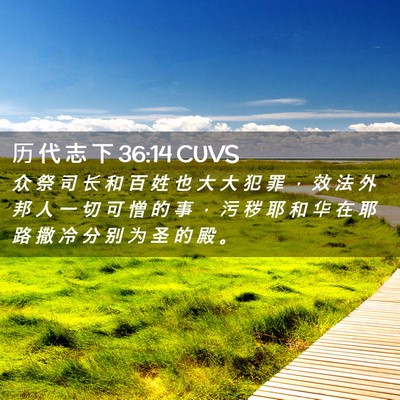Picture 02 - 历 代 志 下 36:14 CUVS - 众 祭 司 长 和 百 姓 也 大 大 犯 罪 - Bible Verse Picture