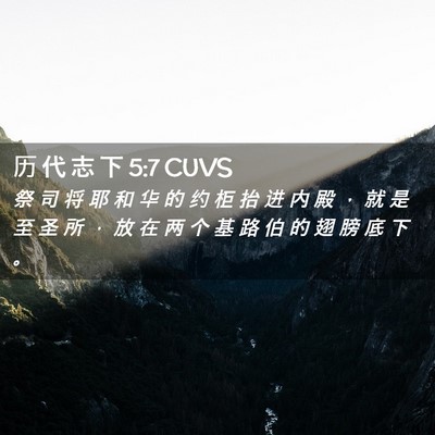 Picture 02 - 历 代 志 下 5:7 CUVS - 祭 司 将 耶 和 华 的 约 柜 抬 进 内 - Bible Verse Picture