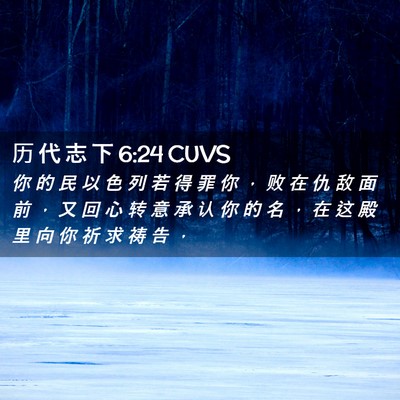 Picture 02 - 历 代 志 下 6:24 CUVS - 你 的 民 以 色 列 若 得 罪 你 ， 败 - Bible Verse Picture