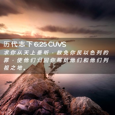 Picture 02 - 历 代 志 下 6:25 CUVS - 求 你 从 天 上 垂 听 ， 赦 免 你 民 - Bible Verse Picture