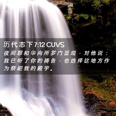 Picture 02 - 历 代 志 下 7:12 CUVS - 夜 间 耶 和 华 向 所 罗 门 显 现 ， - Bible Verse Picture