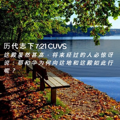 Picture 02 - 历 代 志 下 7:21 CUVS - 这 殿 虽 然 甚 高 ， 将 来 经 过 的 - Bible Verse Picture