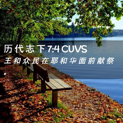 Picture 02 - 历 代 志 下 7:4 CUVS - 王 和 众 民 在 耶 和 华 面 前 献 祭 - Bible Verse Picture
