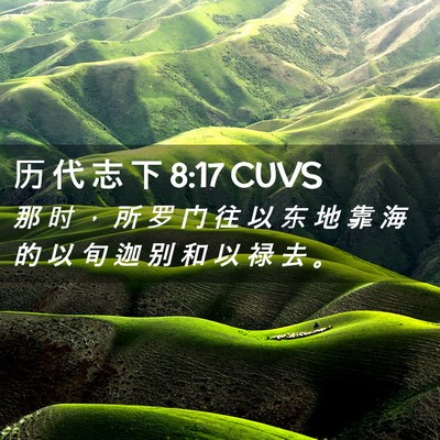 Picture 02 - 历 代 志 下 8:17 CUVS - 那 时 ， 所 罗 门 往 以 东 地 靠 海 - Bible Verse Picture
