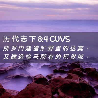 Picture 02 - 历 代 志 下 8:4 CUVS - 所 罗 门 建 造 旷 野 里 的 达 莫 ， - Bible Verse Picture