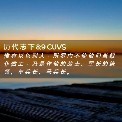 Picture 02 - 历 代 志 下 8:9 CUVS - 惟 有 以 色 列 人 ， 所 罗 门 不 使 - Bible Verse Picture