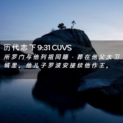 Picture 02 - 历 代 志 下 9:31 CUVS - 所 罗 门 与 他 列 祖 同 睡 ， 葬 在 - Bible Verse Picture