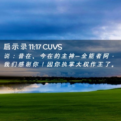 Picture 02 - 启 示 录 11:17 CUVS - 说 ： 昔 在 、 今 在 的 主 神 ─ 全 - Bible Verse Picture