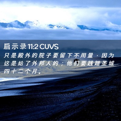 Picture 02 - 启 示 录 11:2 CUVS - 只 是 殿 外 的 院 子 要 留 下 不 用 - Bible Verse Picture