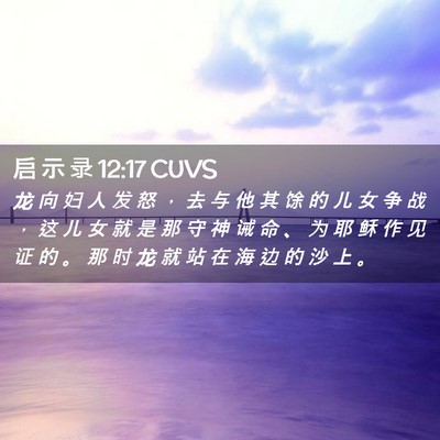 Picture 02 - 启 示 录 12:17 CUVS - 龙 向 妇 人 发 怒 ， 去 与 他 其 馀 - Bible Verse Picture