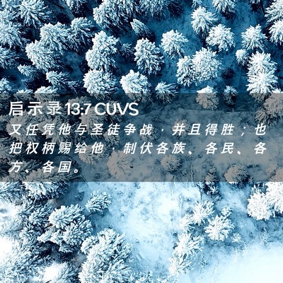 Picture 02 - 启 示 录 13:7 CUVS - 又 任 凭 他 与 圣 徒 争 战 ， 并 且 - Bible Verse Picture