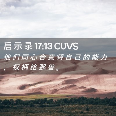 Picture 02 - 启 示 录 17:13 CUVS - 他 们 同 心 合 意 将 自 己 的 能 力 - Bible Verse Picture