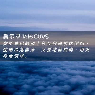 Picture 02 - 启 示 录 17:16 CUVS - 你 所 看 见 的 那 十 角 与 兽 必 恨 - Bible Verse Picture
