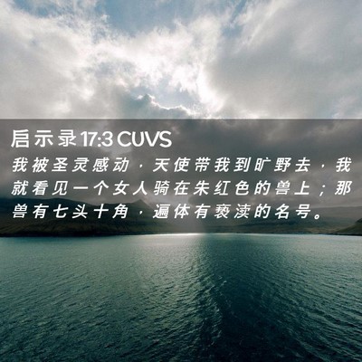 Picture 02 - 启 示 录 17:3 CUVS - 我 被 圣 灵 感 动 ， 天 使 带 我 到 - Bible Verse Picture