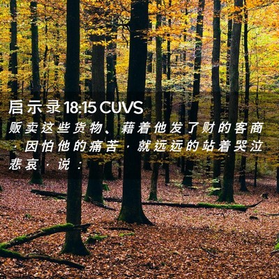 Picture 02 - 启 示 录 18:15 CUVS - 贩 卖 这 些 货 物 、 藉 着 他 发 了 - Bible Verse Picture