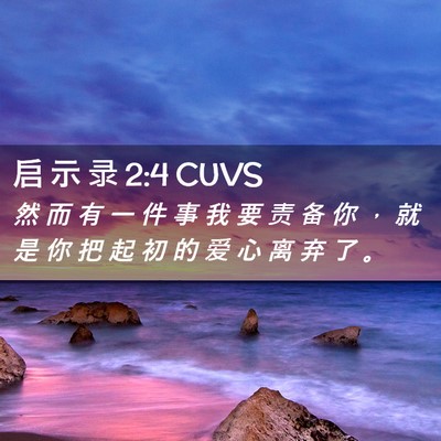 Picture 02 - 启 示 录 2:4 CUVS - 然 而 有 一 件 事 我 要 责 备 你 ， - Bible Verse Picture