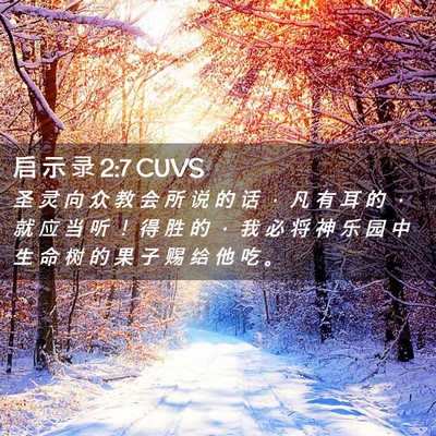 Picture 02 - 启 示 录 2:7 CUVS - 圣 灵 向 众 教 会 所 说 的 话 ， 凡 - Bible Verse Picture