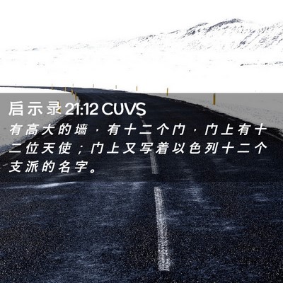 Picture 02 - 启 示 录 21:12 CUVS - 有 高 大 的 墙 ， 有 十 二 个 门 ， - Bible Verse Picture
