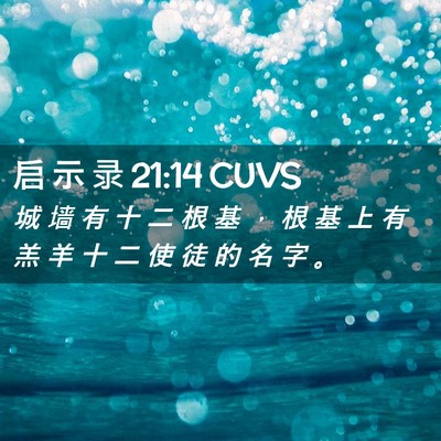 Picture 02 - 启 示 录 21:14 CUVS - 城 墙 有 十 二 根 基 ， 根 基 上 有 - Bible Verse Picture