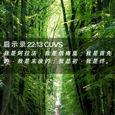 Picture 02 - 启 示 录 22:13 CUVS - 我 是 阿 拉 法 ， 我 是 俄 梅 戛 ； - Bible Verse Picture