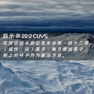 Picture 02 - 启 示 录 22:2 CUVS - 在 河 这 边 与 那 边 有 生 命 树 ， - Bible Verse Picture