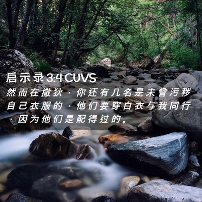 Picture 02 - 启 示 录 3:4 CUVS - 然 而 在 撒 狄 ， 你 还 有 几 名 是 - Bible Verse Picture
