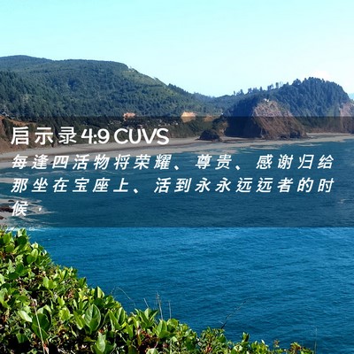 Picture 02 - 启 示 录 4:9 CUVS - 每 逢 四 活 物 将 荣 耀 、 尊 贵 、 - Bible Verse Picture