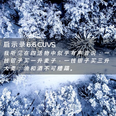 Picture 02 - 启 示 录 6:6 CUVS - 我 听 见 在 四 活 物 中 似 乎 有 声 - Bible Verse Picture